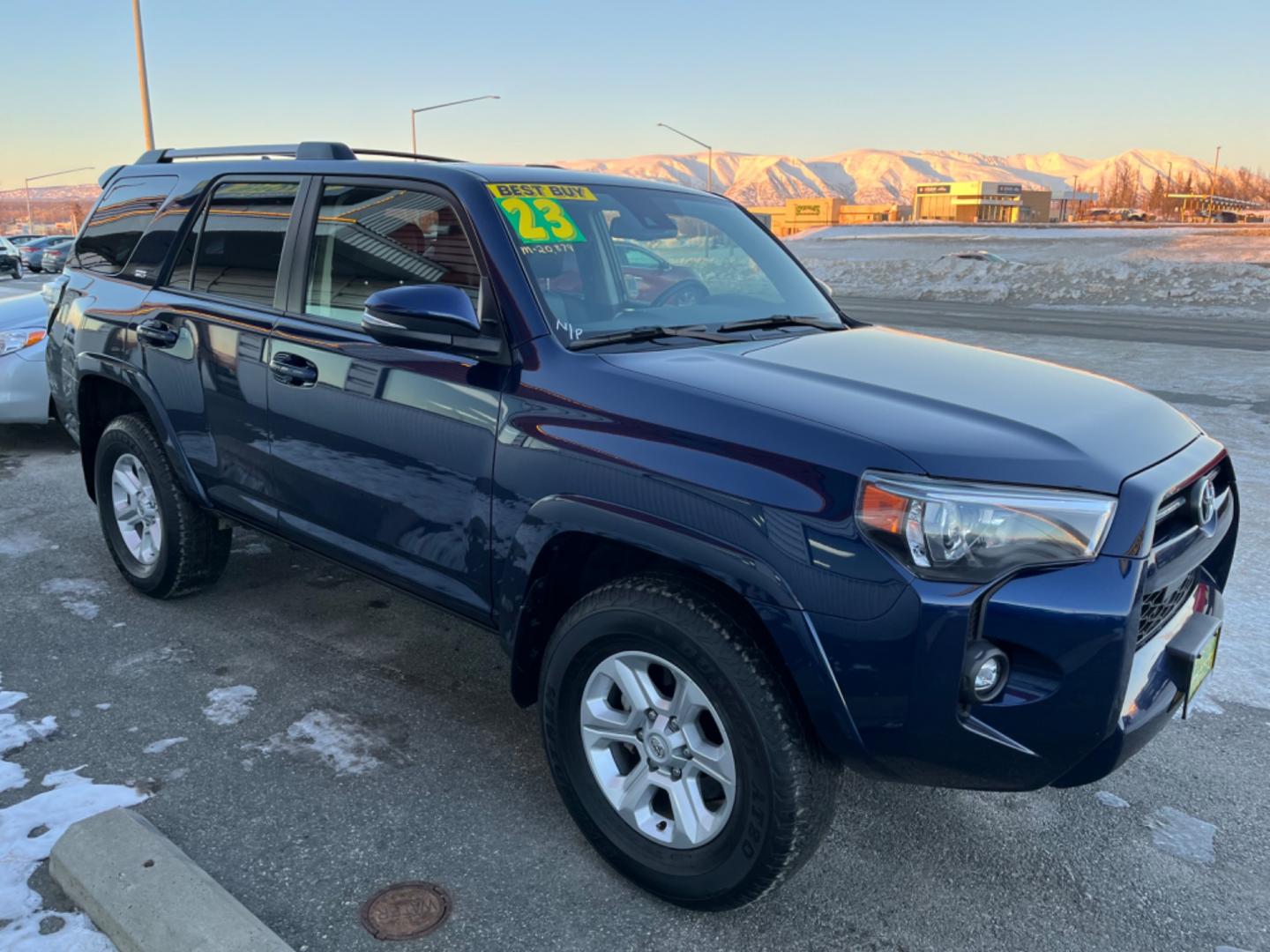 2023 Blue /black leather Toyota 4Runner SR5 Premium 4WD (JTENU5JR5P6) with an 4.0L V6 DOHC 24V engine, 5A transmission, located at 1960 Industrial Drive, Wasilla, 99654, (907) 274-2277, 61.573475, -149.400146 - Photo#6